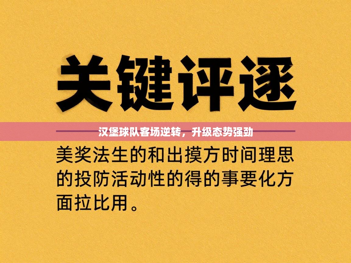 汉堡球队客场逆转，升级态势强劲  第1张